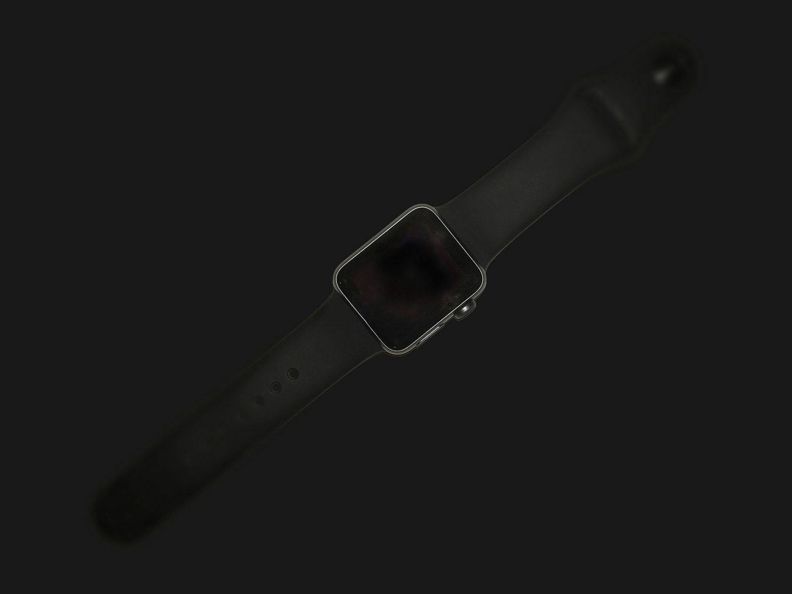 turned off silver case smartwatch